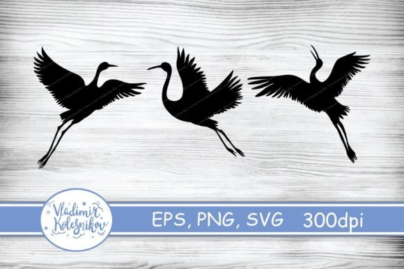 Download Crane Bird Silhouette 3 Vector Object - Silhouette Collection