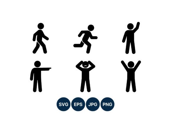 Download Stick Figure Gesture Silhouettes - Silhouette Collection