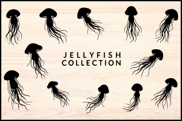 Download Jellyfish Silhouette Vector Set - Silhouette Collection