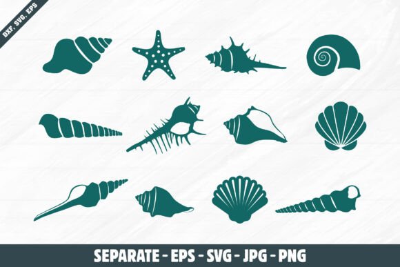Download Sea Shell Silhouettes, Sea Shell Svg - Silhouette Collection