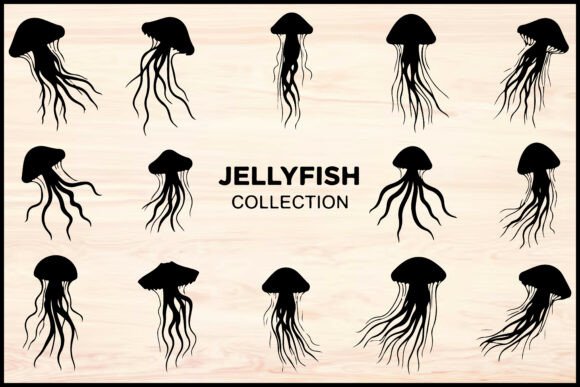 Download Jellyfish Silhouette Vector Set - Silhouette Collection