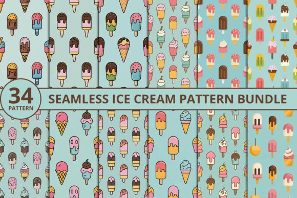 Download Ice Cream Seamless Pattern Bundle - Premium Bundle