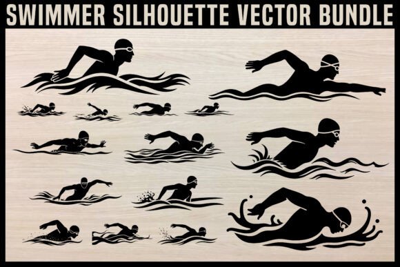 Download Swimmer Silhouette Vector Bundle | Swimming SVG Clipart - Silhouette Collection