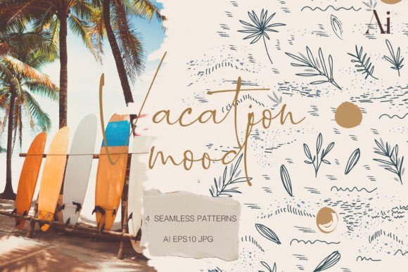 Download Palm Vector Patterns Set - Premium Bundle