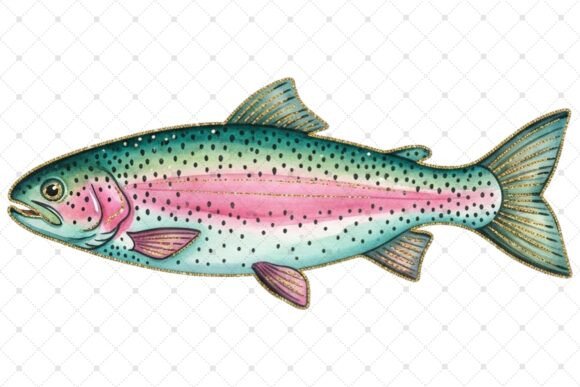 Download Vibrant Rainbow Trout Fish Illustration - Fish illustration Collection