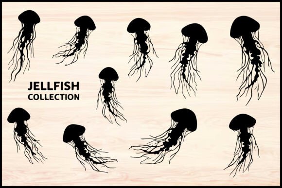Download Jellyfish Silhouette Vector Set - Silhouette Collection
