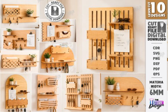 Download Wall Key Holder Laser Cut Bundle | Home - Laser cut bundle Collection