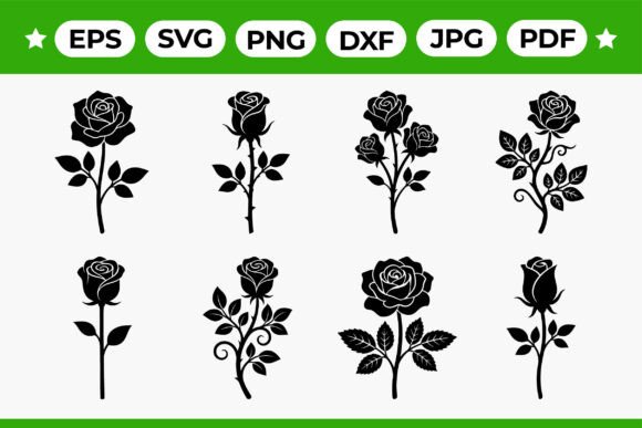 Download Rose Silhouette SVG Bundle - Silhouette Collection