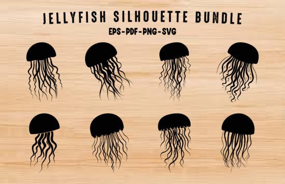Download Jellyfish SVG Silhouette Clipart Set - Silhouette Collection
