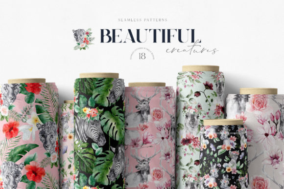 Download Animals and Flowers Seamless Patterns - Premium Resources