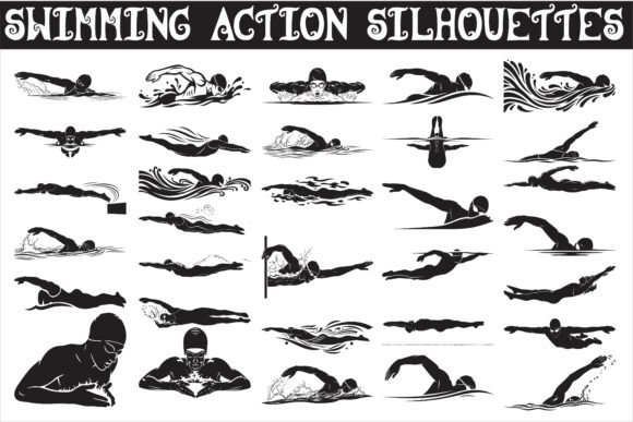 Download A Dynamic Swimming Action Silhouettes3 - Silhouette Collection